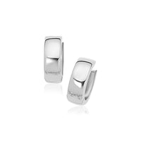 Thumbnail for 14k White Gold Snuggable Hoop Earrings Earrings Angelucci Jewelry   