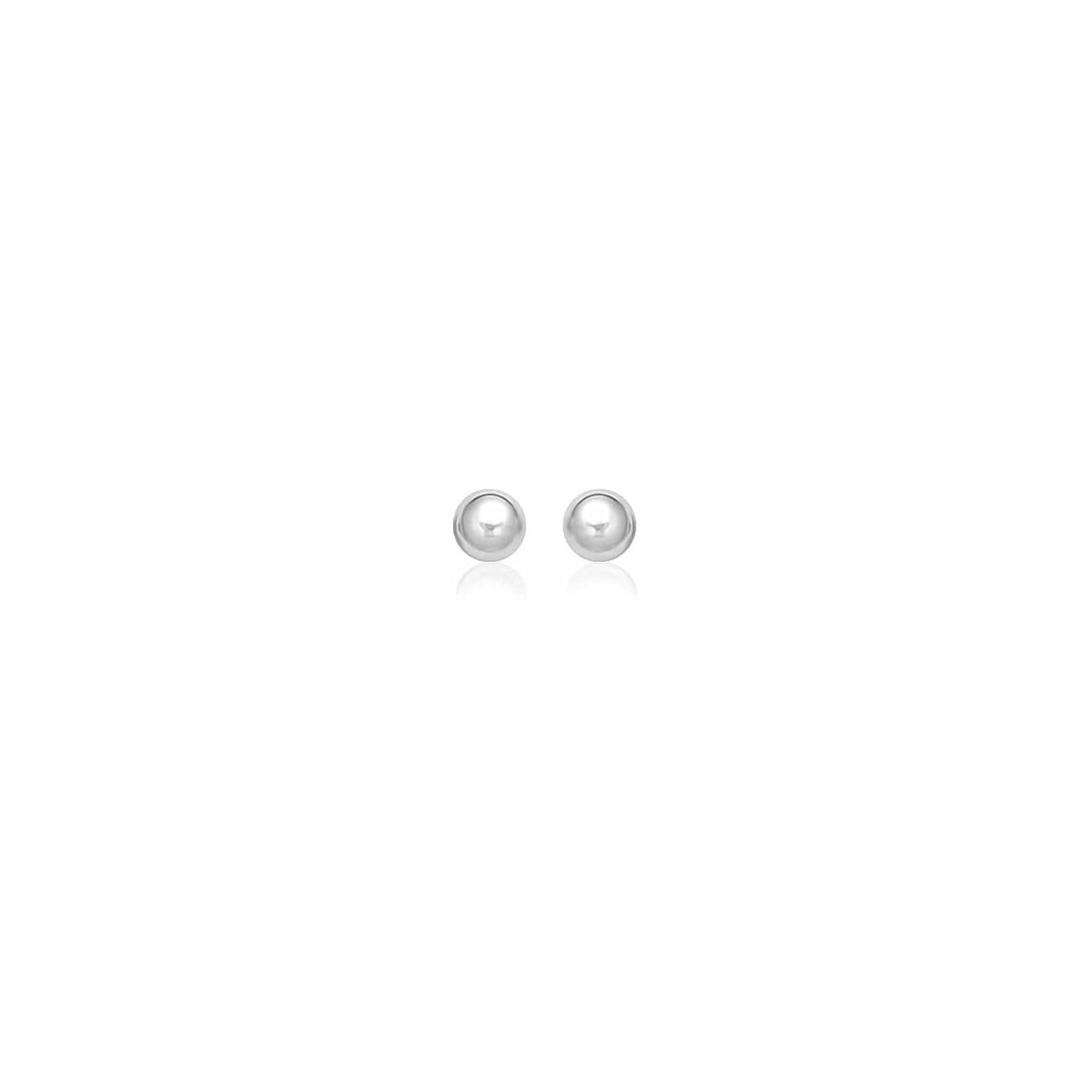 14k White Gold Spherical Stud Earrings (3.0 mm) Earrings Angelucci Jewelry   