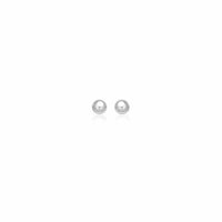 Thumbnail for 14k White Gold Spherical Stud Earrings (3.0 mm) Earrings Angelucci Jewelry   