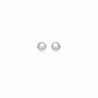 Thumbnail for 14k White Gold Spherical Stud Earrings (7.0 mm) Earrings Angelucci Jewelry   