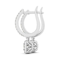 Thumbnail for Cushion Shape Halo Style Diamond Drop Earrings in 14k White Gold (1/2 cttw) Earrings Angelucci Jewelry   