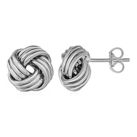 Thumbnail for Love Knot Post Earrings in 14k White Gold Earrings Angelucci Jewelry   