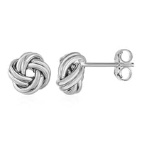 Thumbnail for Love Knot Post Earrings in 14k White Gold Earrings Angelucci Jewelry   