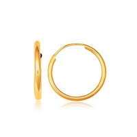 Thumbnail for 10k Yellow Gold Polished Endless Hoop Earrings (5/8 inch Diameter) Earrings Angelucci Jewelry   