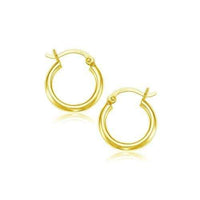 Thumbnail for 10k Yellow Gold Polished Hoop Earrings (15 mm) Earrings Angelucci Jewelry   