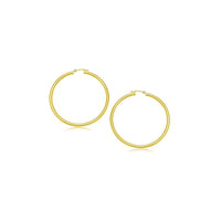 Thumbnail for 10k Yellow Gold Polished Hoop Earrings (15 mm) Earrings Angelucci Jewelry   