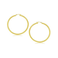 Thumbnail for 10k Yellow Gold Polished Hoop Earrings (25 mm) Earrings Angelucci Jewelry   