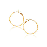 Thumbnail for 10k Yellow Gold Polished Hoop Earrings (40 mm) Earrings Angelucci Jewelry   
