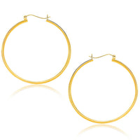 Thumbnail for 10k Yellow Gold Polished Hoop Earrings (40mm) Earrings Angelucci Jewelry   