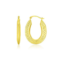 Thumbnail for 10k Yellow Gold Woven Texture Oval Shape Hoop Earrings Earrings Angelucci Jewelry   