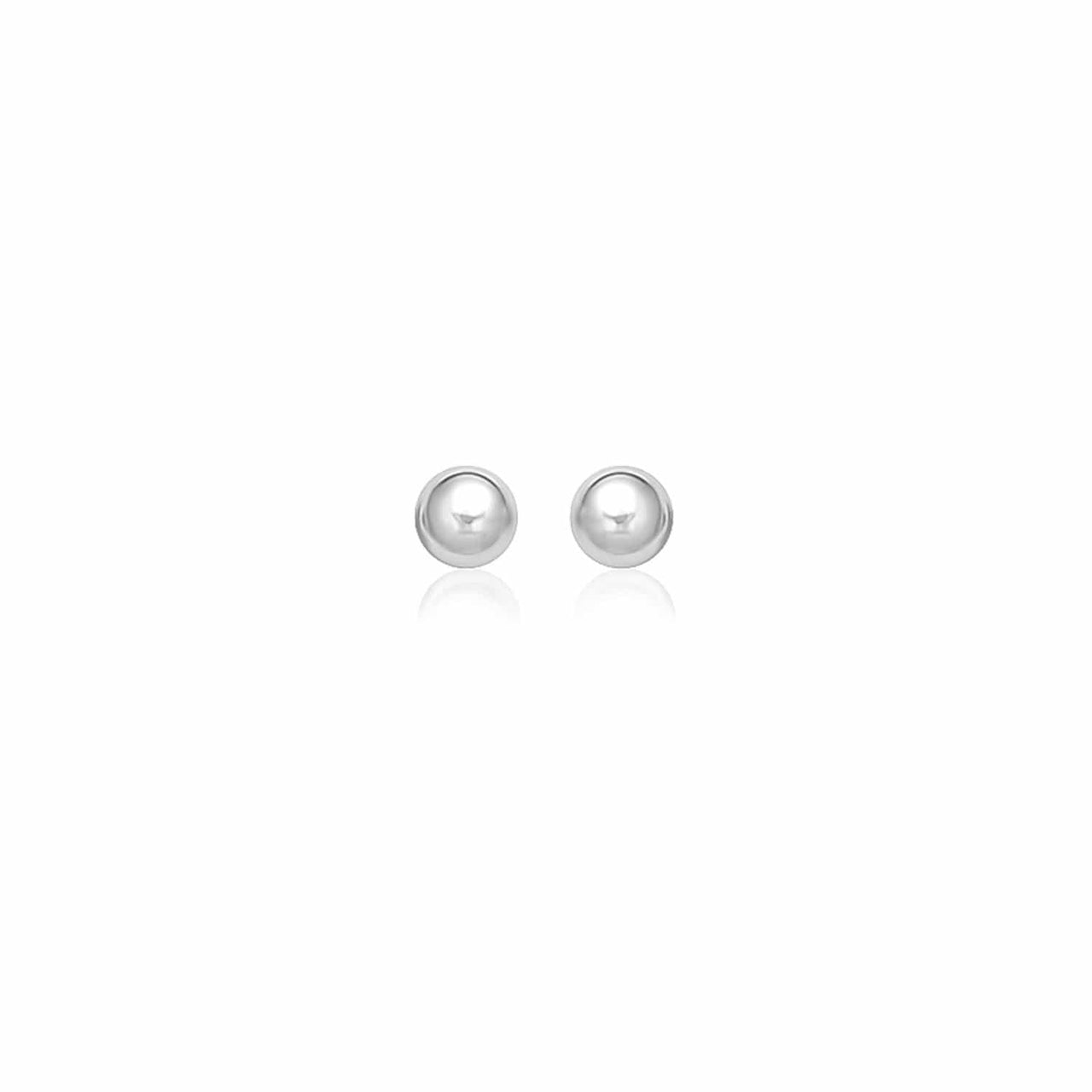 14k White Gold Classic Round Stud Earrings (6.0 mm) Earrings Angelucci Jewelry   
