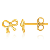 Thumbnail for 14k Yellow Gold Bow Style Post Earrings Earrings Angelucci Jewelry   