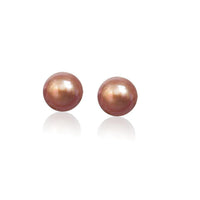 Thumbnail for 14k Yellow Gold Cultured Brown Pearl Stud Earrings (6.0 mm) Earrings Angelucci Jewelry   