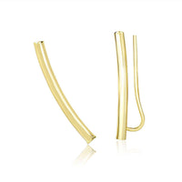 Thumbnail for 14k Yellow Gold Curved Tube Polished Earrings Earrings Angelucci Jewelry   