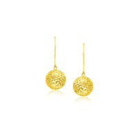 Thumbnail for 14k Yellow Gold Dangling Round Mesh Earrings Earrings Angelucci Jewelry   