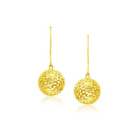Thumbnail for 14k Yellow Gold Dangling Round Mesh Earrings Earrings Angelucci Jewelry   