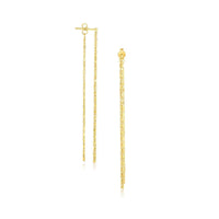 Thumbnail for 14k Yellow Gold Double Chain Strand Drop Earrings Earrings Angelucci Jewelry   