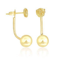Thumbnail for 14k Yellow Gold Double Sided Knot and Ball Design Earrings Earrings Angelucci Jewelry   