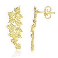 Thumbnail for 14k Yellow Gold Earrings with Vine Leaves Style Earrings Angelucci Jewelry   