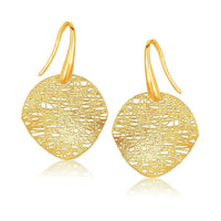 Thumbnail for 14k Yellow Gold Fancy Textured Weave Earrings Earrings Angelucci Jewelry   