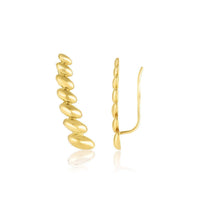 Thumbnail for 14k Yellow Gold Graduated Oval Climber Stud Earrings Earrings Angelucci Jewelry   