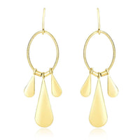 Thumbnail for 14k Yellow Gold Graduated Teardrop and Open Oval Drop Style Earrings Earrings Angelucci Jewelry   