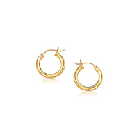 Thumbnail for 14k Yellow Gold Hoop Earring with Diamond-Cut Finish (20mm Diameter) Earrings Angelucci Jewelry   