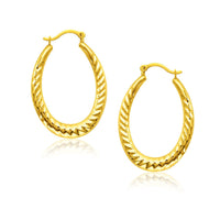 Thumbnail for 14k Yellow Gold Hoop Earrings with Textured Details Earrings Angelucci Jewelry   