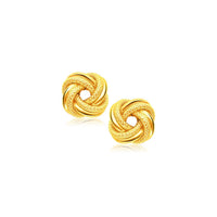 Thumbnail for 14k Yellow Gold Intertwined Love Knot Stud Earrings Earrings Angelucci Jewelry   