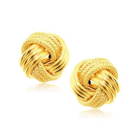 Thumbnail for 14k Yellow Gold interweaved Love Knot Stud Earrings Earrings Angelucci Jewelry   