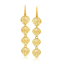 Thumbnail for 14k Yellow Gold Leaf Like Chain Dangling Earrings Earrings Angelucci Jewelry   