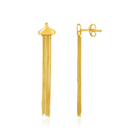 Thumbnail for 14k Yellow Gold Multi-Strand Drop Curb Chain Post Earrings Earrings Angelucci Jewelry   