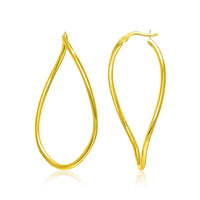 Thumbnail for 14k Yellow Gold Oval Twisted Hoop Earrings Earrings Angelucci Jewelry   