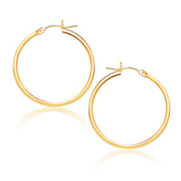 Thumbnail for 14k Yellow Gold Polished Hoop Earrings (25 mm) Earrings Angelucci Jewelry   