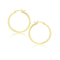 Thumbnail for 14k Yellow Gold Polished Hoop Earrings (25 mm) Earrings Angelucci Jewelry   