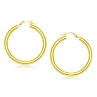 Thumbnail for 14k Yellow Gold Polished Hoop Earrings (40 mm) Earrings Angelucci Jewelry   