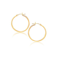 Thumbnail for 14k Yellow Gold Polished Hoop Earrings (40 mm) Earrings Angelucci Jewelry   