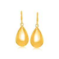 Thumbnail for 14k Yellow Gold Polished Teardrop Motif Drop Earrings Earrings Angelucci Jewelry   