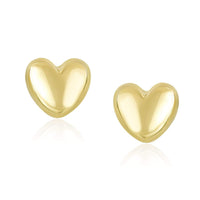 Thumbnail for 14k Yellow Gold Puffed Heart Shape Shiny Earrings Earrings Angelucci Jewelry   