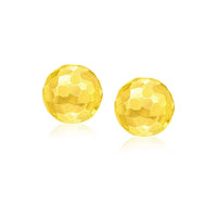 Thumbnail for 14k Yellow Gold Round Faceted Style Stud Earrings Earrings Angelucci Jewelry   