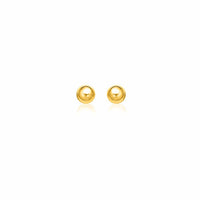 Thumbnail for 14k Yellow Gold Round Motif Stud Earrings (7.0 mm) Earrings Angelucci Jewelry   