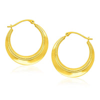 Thumbnail for 14k Yellow Gold Round Rope Texture Hoop Earrings Earrings Angelucci Jewelry   