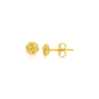 Thumbnail for 14k Yellow Gold Small Love Knot Motif Stud Earrings Earrings Angelucci Jewelry   