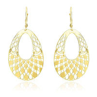 Thumbnail for 14k Yellow Gold Teardrop Filigree Design Graduated Open Teardrop Earrings Earrings Angelucci Jewelry   