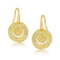 Thumbnail for 14k Yellow Gold Textured Weave Disc Earrings Earrings Angelucci Jewelry   