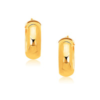 Thumbnail for 14k Yellow Gold Wide Medium Hoop Earrings with Snap Lock Earrings Angelucci Jewelry   