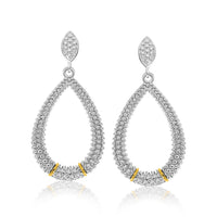 Thumbnail for 18k Yellow Gold & Sterling Silver Diamond Accented Graduated Popcorn Earrings Earrings Angelucci Jewelry   