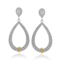 Thumbnail for 18k Yellow Gold & Sterling Silver Diamond Accented Graduated Popcorn Earrings Earrings Angelucci Jewelry   