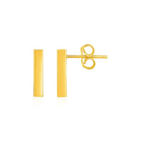 Thumbnail for Bar Post Earrings in 14k Yellow Gold Earrings Angelucci Jewelry   