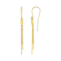 Thumbnail for Earrings with Fine Chain Dangles in 10k Yellow Gold Earrings Angelucci Jewelry   